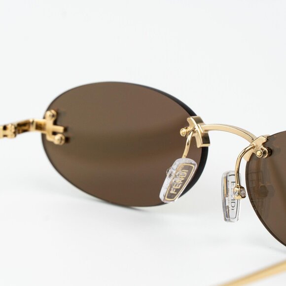 Fendi FIRST CRYSTAL Women Sunglasses Yellow Gold Oval FE4075US 30L AUTHENTENTIC - Picture 9 of 14
